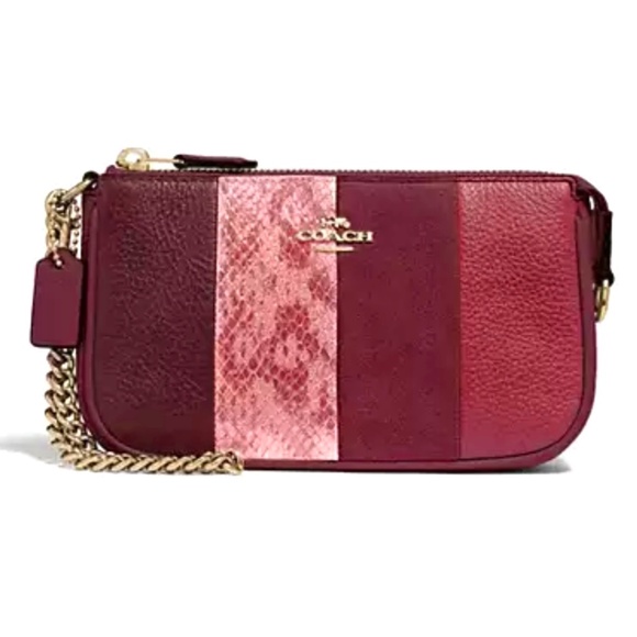Coach Nolita 19 Leather Pouch Wristlet Wine Multi OZ - Picture 1 of 16